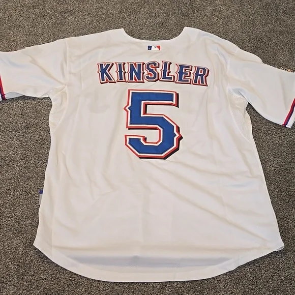 Texas Rangers lan Kinsler #5Majestic Cool Base JerseyWorld Series SZ 52/XL